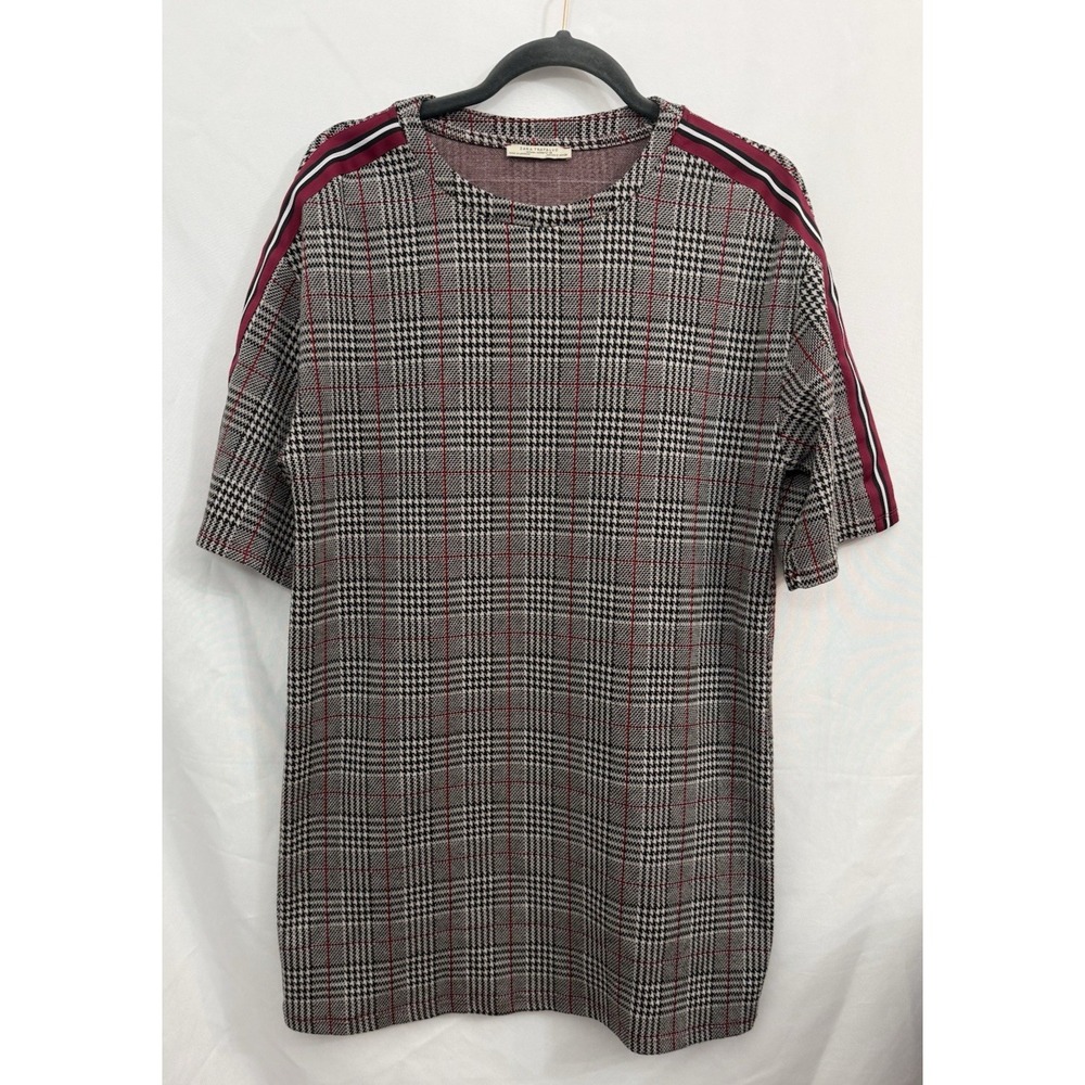 Zara Trafaluc Houndstooth Short‎ Sleeve Shift Dress Womens Size S
